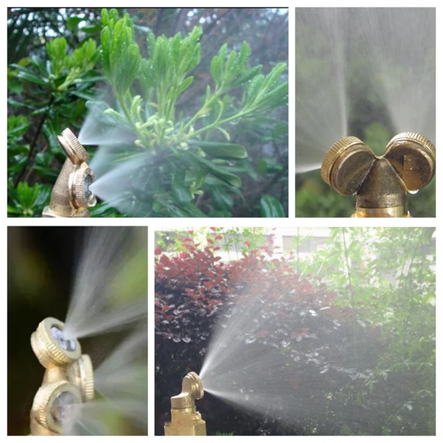 WCIC 4 Hole Adjustable Brass Spray Misting Nozzle Garden Sprinklers Watering Irrigation Fitting Home Gardern Tools