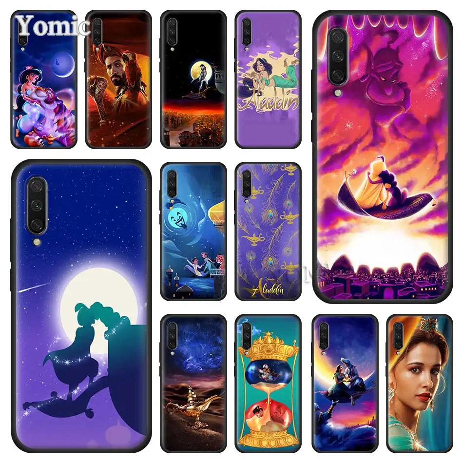 

Aladdin and Princess Jasmine Black Case for Xiaomi Mi CC9E CC9 9T 6X 5X Mi 8 A1 A2 Lite Play Poco F1 Silicone Phone Case Cover