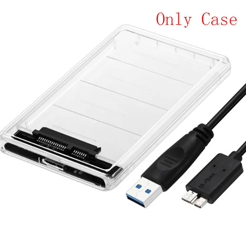 Прозрачный 2,5 дюйма SATA USB 3,0 HDD жесткий диск Внешний корпус SSD диск Box Дело с светодиодный для win 2000 /xp/7/8/10 или выше