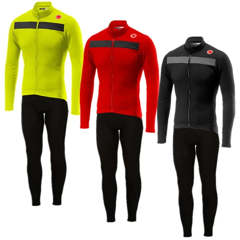

2019 exclusive Core thermal fleece long sleeve Cycling Jersey set Road MTB Bike Clothing classic fit cut fabric warm Cycling Set