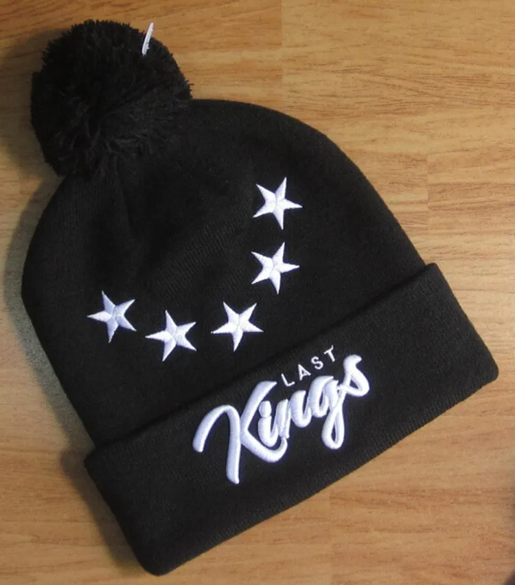 

2016 Winter Hat Star King Embroidery Cotton Hip Hop Warm Brand High Quality Knitted Men Women Hat Female Beanies Skullies