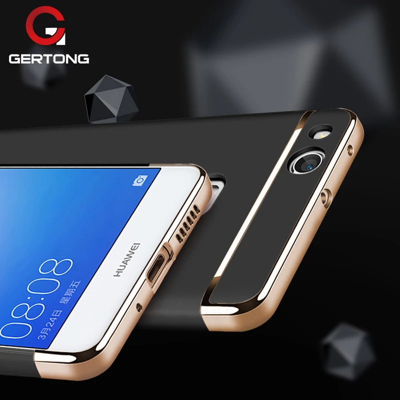 

GerTong 3 in 1 Hard PC Case For Huawei P10 Plus P9 P8 Lite 2017 For Honor 9 8 Lite Luxury Full Body Protection Matte Back Cover