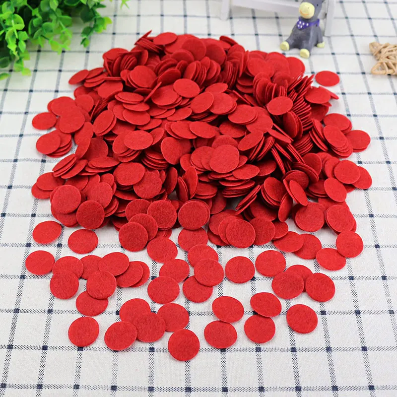

1000-2000PCS Red Color Round Felt Pads Accessory Eco-friendly Circle Fabric Patches DIY Flower Accessories 1-5CM