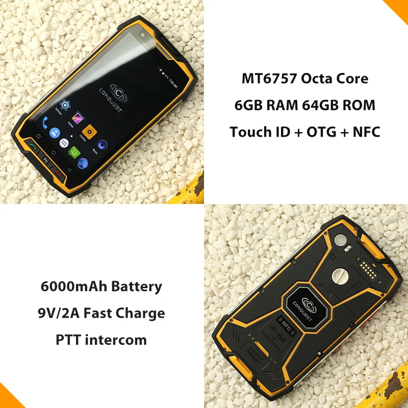 Conquest S9 водонепроницаемый смартфон с IP68 Android 7 1 5 дюймов FHD 6 ГБ Оперативная память 64