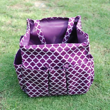 

Sample Quatrefoil Garden tool bag with handle straps , Monogramable Appliance tote bag in 6 colors DOM109177