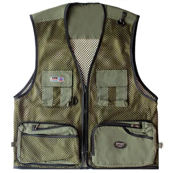 

Mesh Outdoor Breathable Volunteer Quick Dry Photography Fishing Vest Camping Climbing Multi-Pocket Waistcoat Sleeveless Jacket