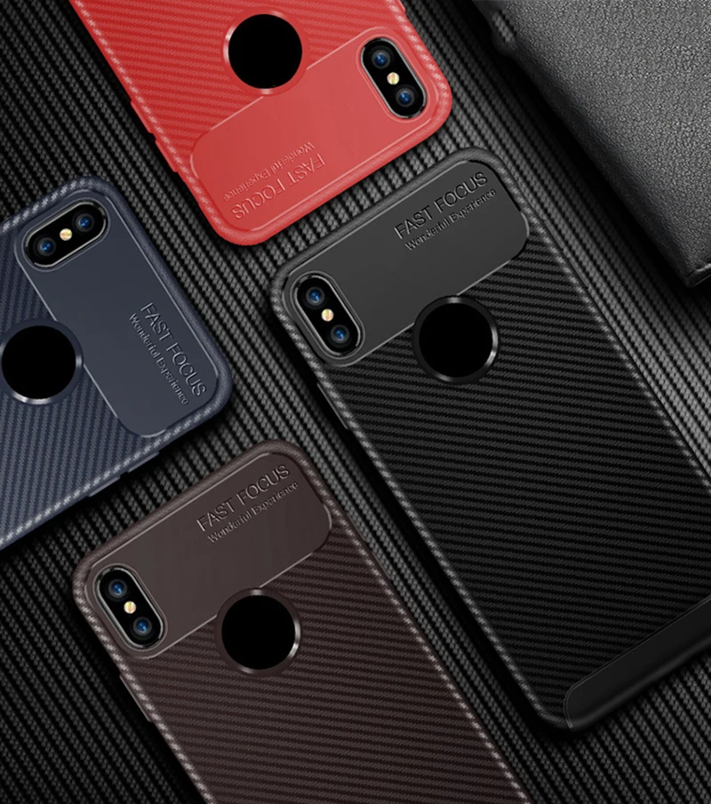 10 шт. прочный армированный мягкий чехол из углеродного волокна ТПУ для iPhone XS Max XR X 8 7 6 6S Plus Силиконовый противоударный защитный чехол
