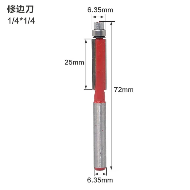 Shank Flush Trim Router Bit with Bearing for Wood Template Pattern Bit