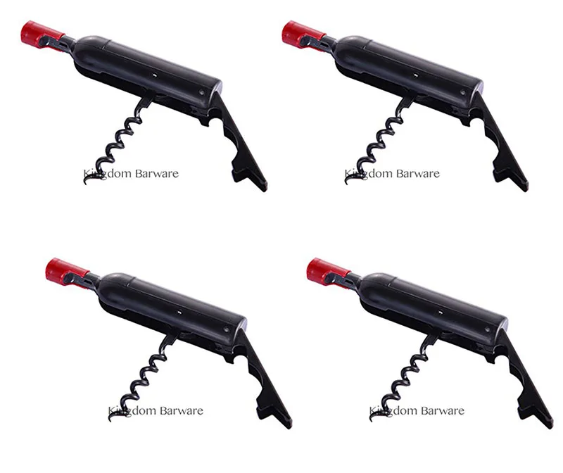 4PCS Standing Bottle Shape Corkscrew Wine Opener Wine Accessories Set