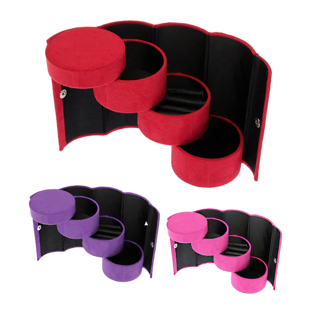 

High Quality Jewelry Storage Case Multi-layer Wood Cosmetic Jewelry Display Organizer Box Holder Trinket Folding Container SL