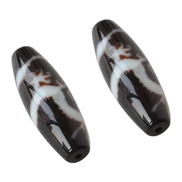 Koop Natuurlijke Tibetaanse Dzi Kralen Ovaal vijf klauw draak Grade AAA Agaat 13x38mm Gat ca. 2mm Verkocht Door Lot Gratis Verzending