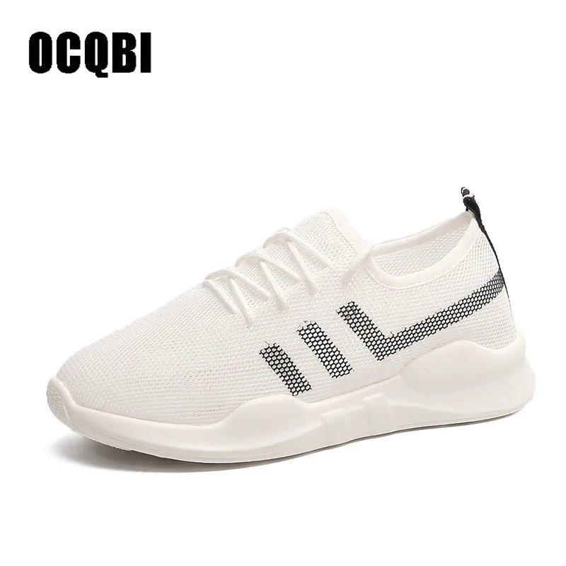 

2019 Spring Female Fashion Sneakers Lace Up Soft 2.5cm High Heels Leisure Footwear Breathable Mesh Women Hollow Out Casual Shoes