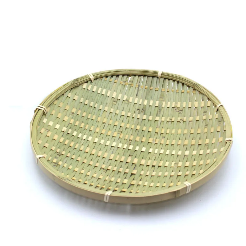 Round Bamboo Slotted Dish – Holder Handmade
