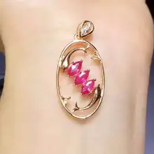 С натуральным красным Рубином камень кулон S925 Серебряный натуральный драгоценный камень кулон Цепочки и ожерелья модный Прекрасный Дельфин для женщин Нарядная, для девочек ювелирные изделия