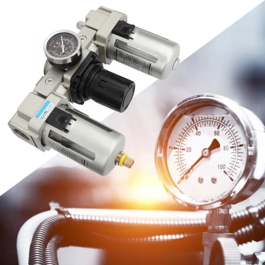 AC4000-06 G3/4" Air Source Gas Treatment Unit Lubricator Filter Regulator Air Filter Pressure Regulator