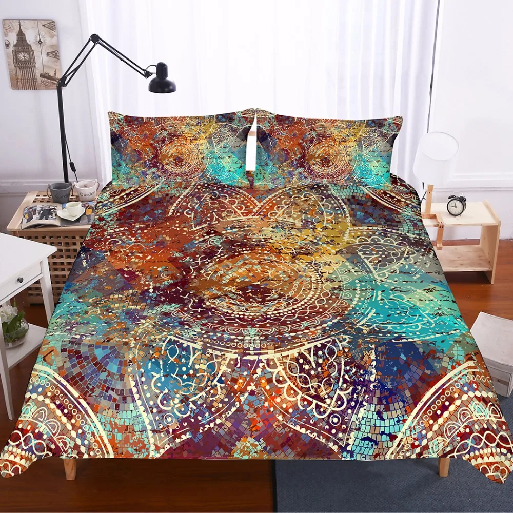 

3D print Bohemian Round Mandala Paisley Bedding set,kids/lovers' gift Duvet cover set