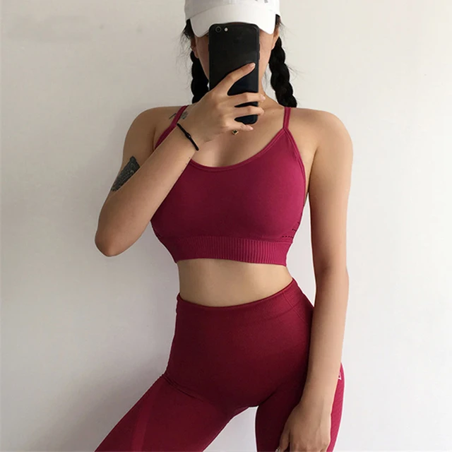 Yoga set sport wear women sports suit fitness gym clothing seamless sports bra leggings workout running tracksuits dropshipping