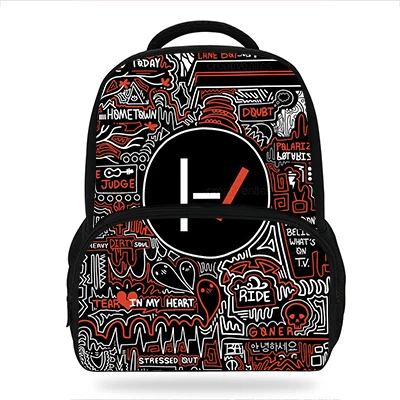 16 дюймов мужской модный рюкзак Набор для детей Pop Twenty One Pilots печать школьные сумки мальчики девочки ежедневно Bookbag - Цвет: 16d7627