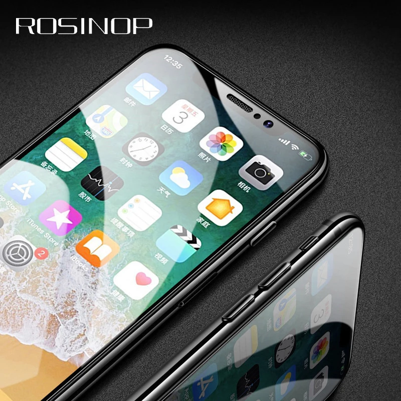 

ROSINOP Scratch Proof 9H Tempered Glass For iphone XS Max 6 7 8 plus Phone Screen Protector Protective Glass Film For iphone XR