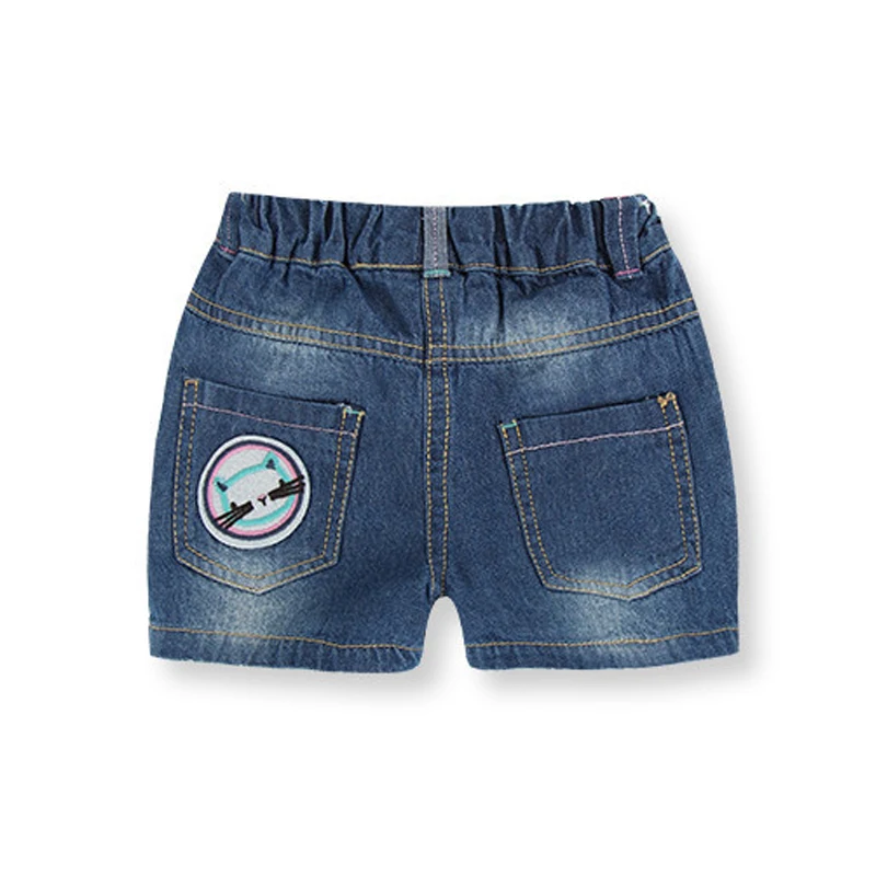 Новинка, джинсовые шорты для маленьких девочек модные летние детские джинсовые шорты детские короткие штаны с вышитыми рисунками для девочек возрастом от 2 до 7 лет