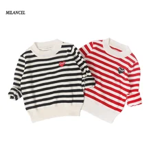 Г. Детский свитер, полосатые свитера для мальчиков повседневная трикотажная одежда для девочки, милый свитер для девочек, детский пуловер для От 1 до 5 лет