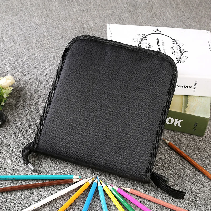 Günstig Großen Bleistift Fall 72 120 löcher Klapp student stift schreibwaren Kunst Marker schublade Malerei box Schule büro lagerung taschen geschenk