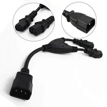 

IEC 320 C14 Male Plug to 2XC15 Female Y Type Splitter Power Cord C14-C15 Extension Power Cord 30cm double C15 power cable