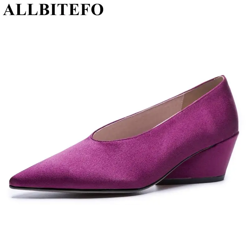 

ALLBITEFO Special materials fashion sexy women pumps high heel shoes girls spring black rose red wedding shoes women high heels