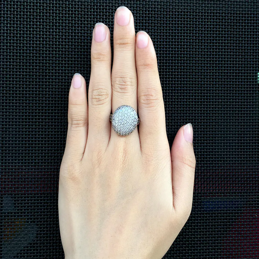 Double Fair Brand bridal Wedding Oval Ring Silver Color Cubic Zirconia Fashion Brand jewelry For Women anel aneis DFR535