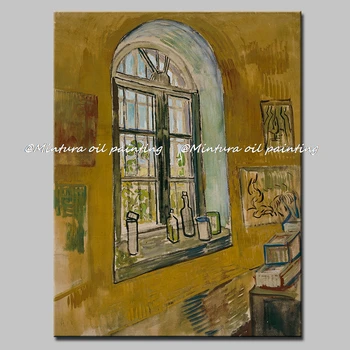 

Free Shipping Vincent Van Gogh Painting St Remy Nursing Home Window Oil Painting Canvas Home Decoration Art Pictures Big Size