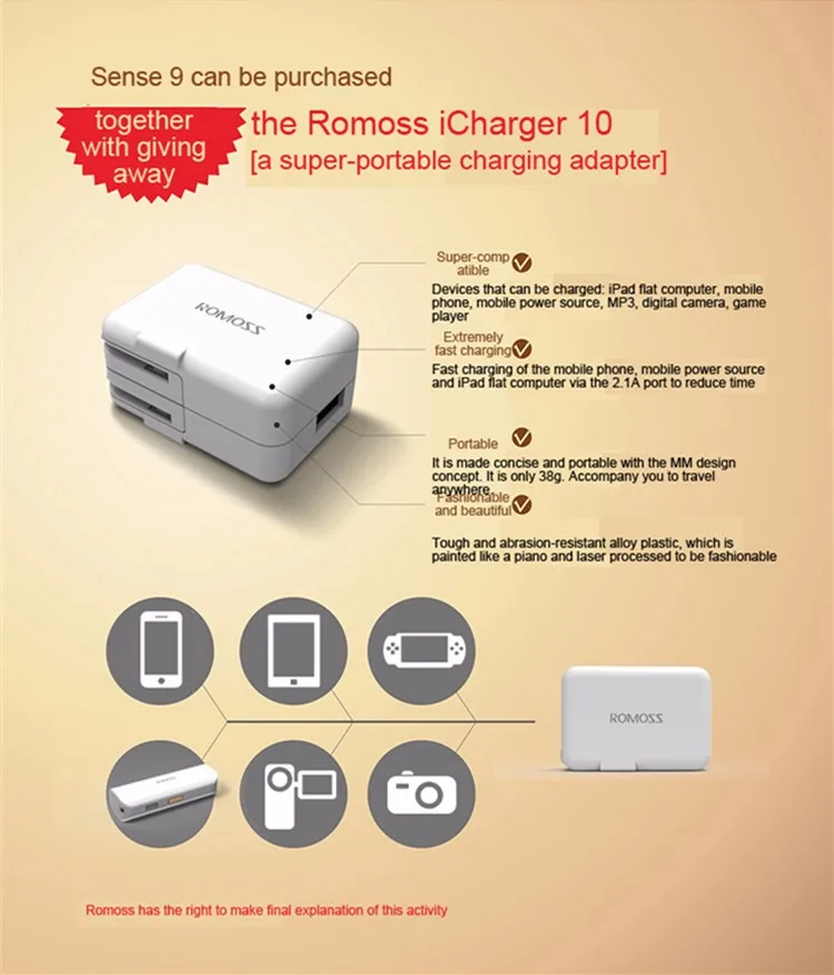 ROMOSS Sense 9 power Bank 25000mAh power bank 3 USB выход портативное зарядное устройство Внешняя резервная мощность для iPhone и samsung