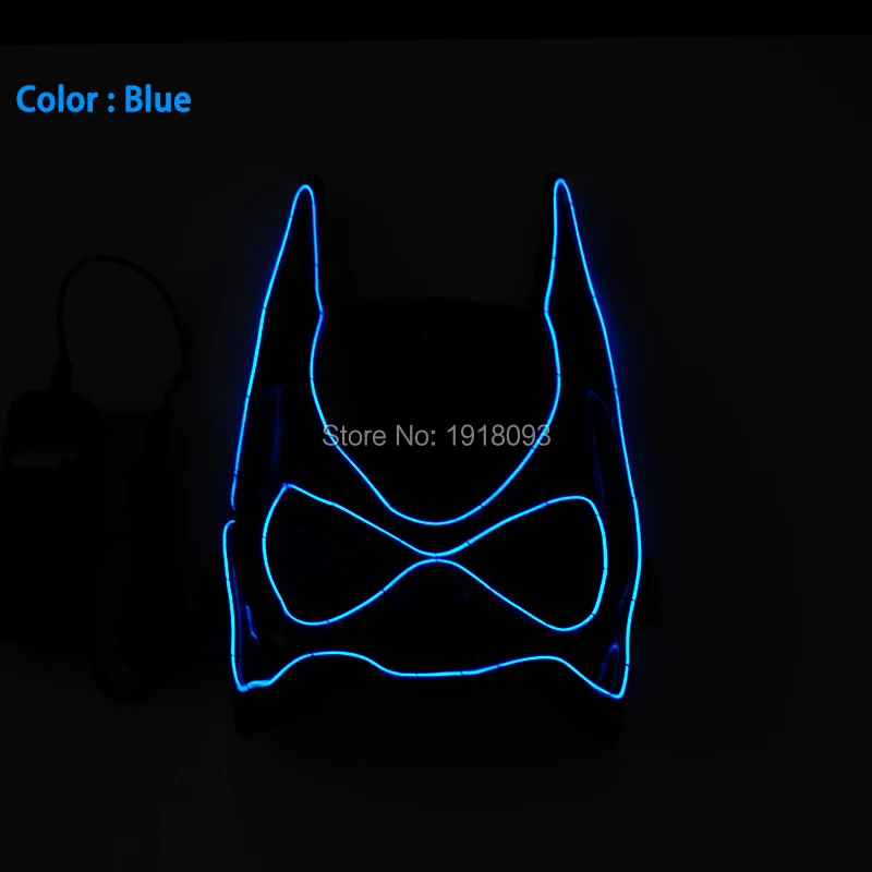 Новый Вид V Форма Бэтмен, 10 Стиль Выберите EL провода Маска Halloween party маска LED фестиваль светящиеся Оригинальные светильники + dc-3v драйвер
