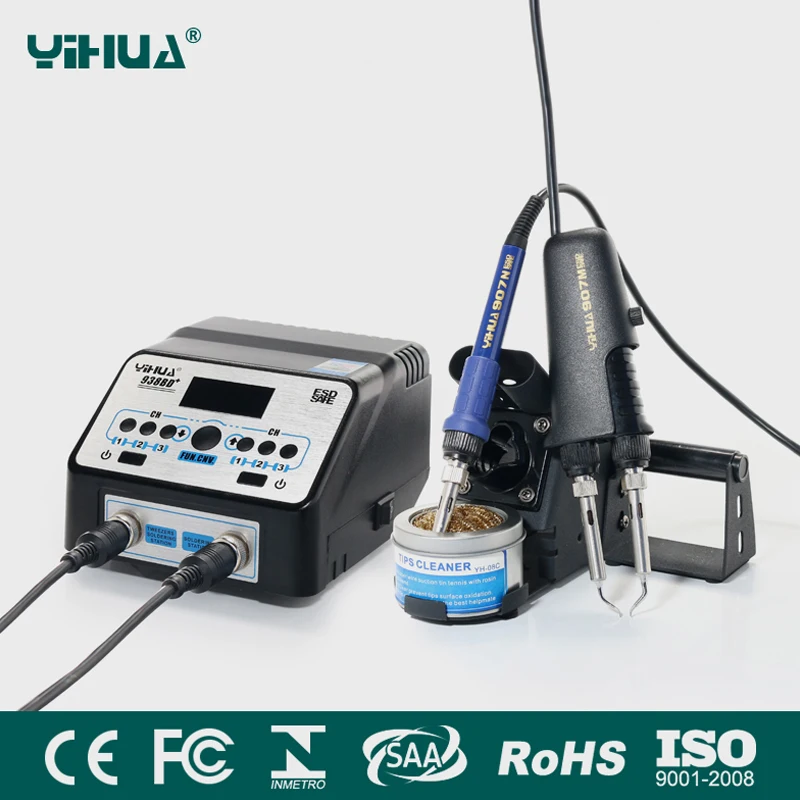 US $139.50 YIHUA 938BD SMD Soldering Tweezer Repair Rework Station Electric heating pliers Constant temperature heating soldering station
