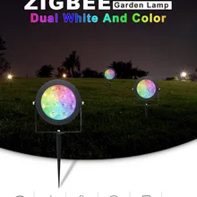 ZIGBEE светильник светодиодный светильник для сада наружный светильник ZLL 12 Вт RGB CCT лужайка лампа AC110-240V работать с Amazon alexa echo phone app