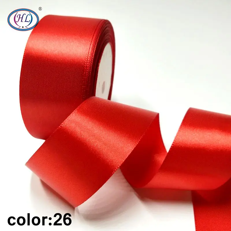 color 26 HL 6/10/15/20/25/40/50 мм 25 ярдов атласными лентами DIY искусственный шелк розы поставки шитье ручной работы аксессуары Материал - Цвет: color 26