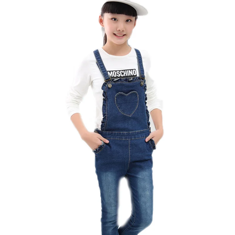 

Kids Jean Overalls 2017 New Children's Clothing Spring and Autumn Girls Denim Overalls Blue Jean Overalls For Kids Girls Rompers