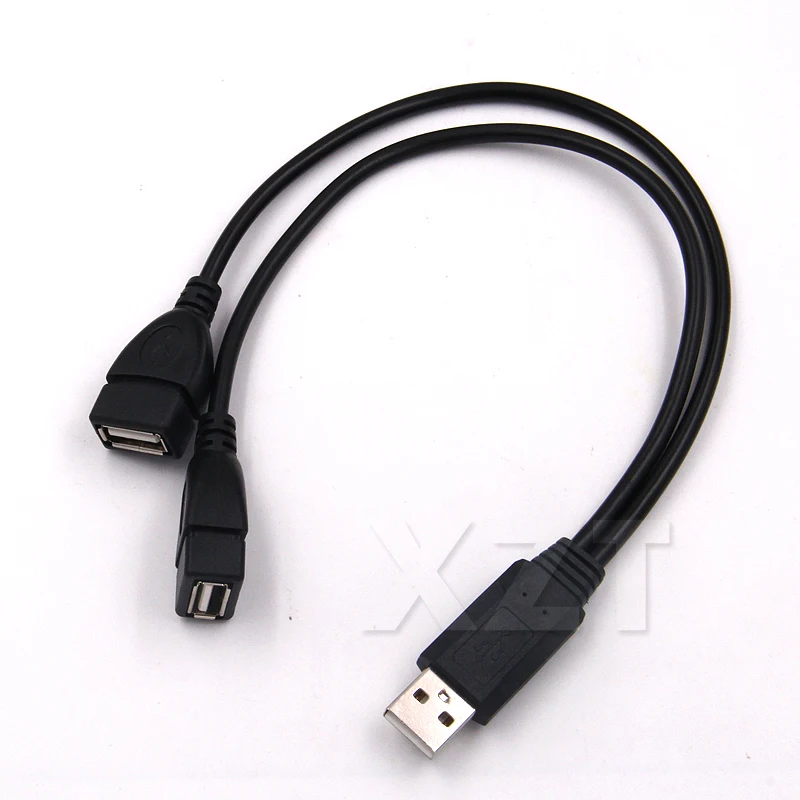 USB 2,0 A 1 Папа-2 двойной USB Женский концентратор данных адаптер питания Y Разветвитель usb зарядный кабель питания шнур Удлинитель 39 см