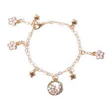 Браслет венок Сакура японская девушка Сердце Звезда Кулон студенческий аниме ювелирный браслет