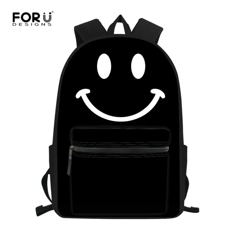 FORUDESIGNS/школьные сумки для девочек с рисунком смайлика, школьные сумки, Детские рюкзаки для девочек и мальчиков, первичная книжная сумка для детей, Mochila Infantil