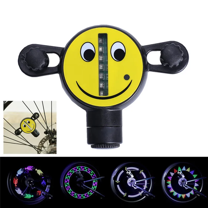 

2017 New Smiling Face Bicycle Light Cool Bike Cycling Wheel Spoke Light Safety Warning cycling lights outdoor