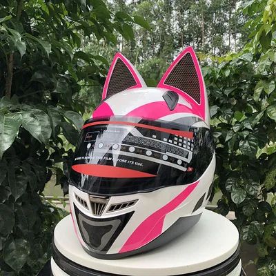 

NEW STYLE Cat ears motorcycle helmet men's personality cool full face helmet locomotive anti-fog ladies cat ears fashion helmet