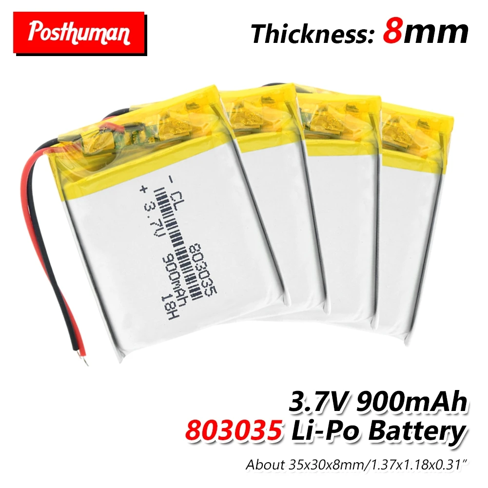 Batería De Litio De Polímero Recargable 900 Mah 3 7 V 803035 Li Ion Batería Para Dvr Gps Mp3 Mp4 Mp5 Power Bank Humidificador De Altavoz Batería Para Reproductor Mp3 Mp4 Aliexpress