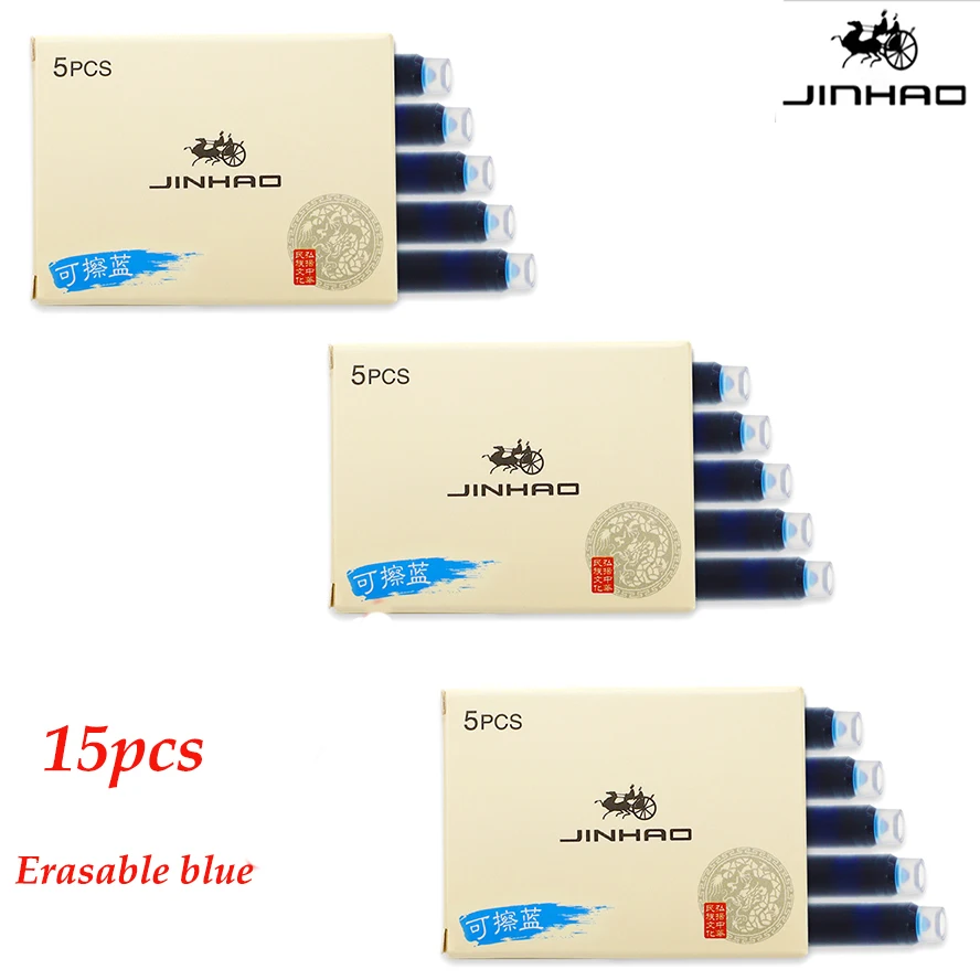 15 шт набор перьевая ручка Jinhao заправка чернил картриджи цветной Международный стандартный размер одноразовый и универсальный заправка чернил