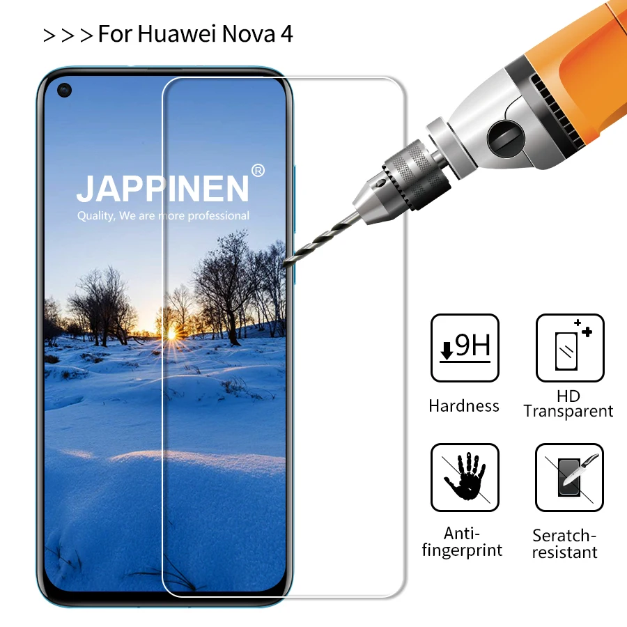 Jappinen Премиум закалённые мм 0 26 экран протектор Закаленное стекло для huawei Nova 4 2.5D 9h