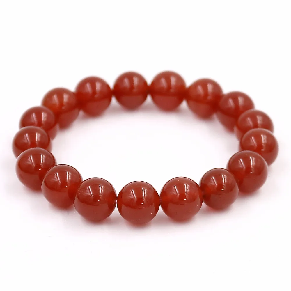 Женский браслет с бусинами из натурального оникса ярко красного цвета|bracelet