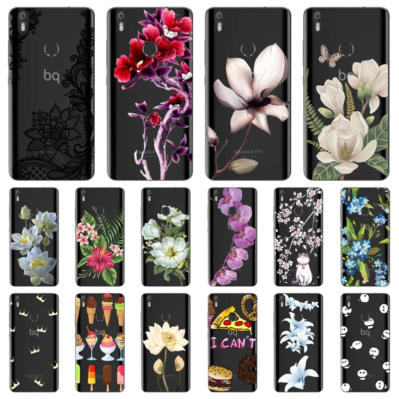 Мягкий чехол из ТПУ для BQ Aquaris x pro v plus u2 lite x5 с цветочным рисунком u защитный