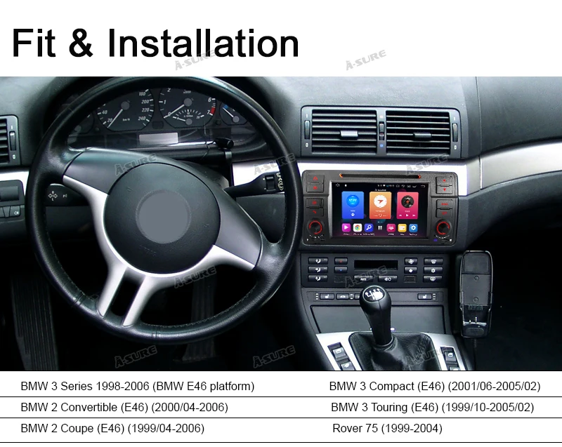 Flash Deal A-Sure 7 Inch 2 Din Android 9.0 Car Auto Radio GPS DVD Player Sat Stereo Navigation For BMW E46 1998-2006 M3 DAB+ 32GB ROM 7 Flash Deal A-Sure 7 Inch 2 Din Android 9.0 Car Auto Radio GPS DVD Player Sat Stereo Navigation For BMW E46 1998-2006 M3 DAB+ 32GB ROM 7