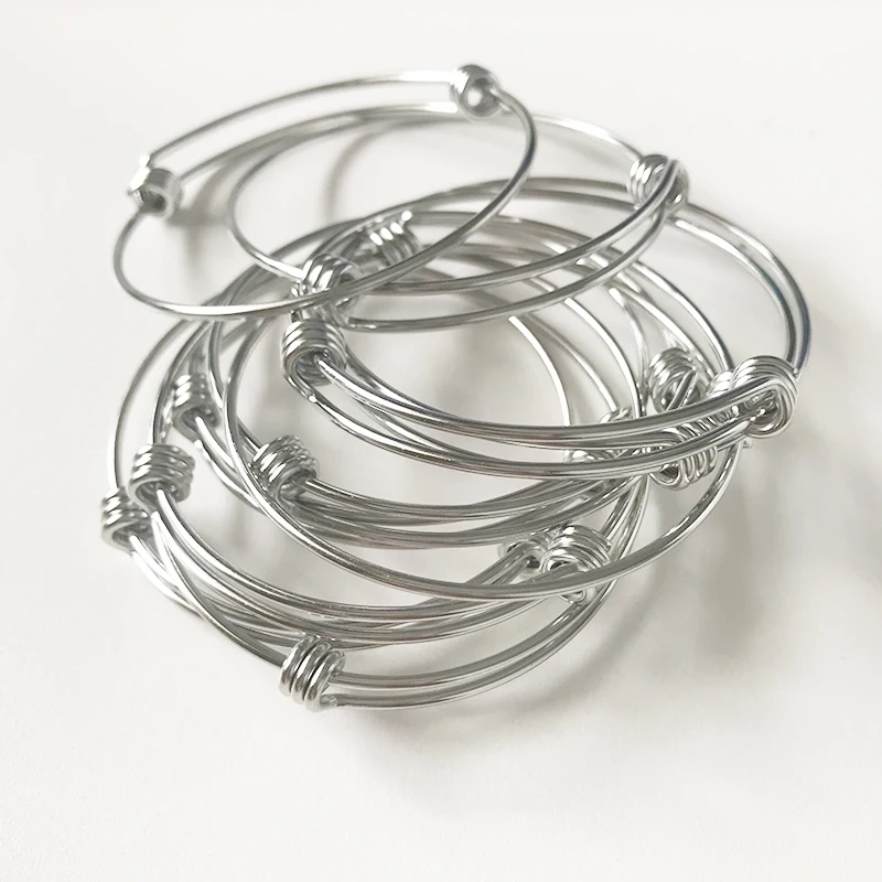 

100% Stainless Steel Bangle Bracelet 22cm Cuff Bracelet Expandable Wrist Bangle Bracelet High Polished Wholesale 10pcs