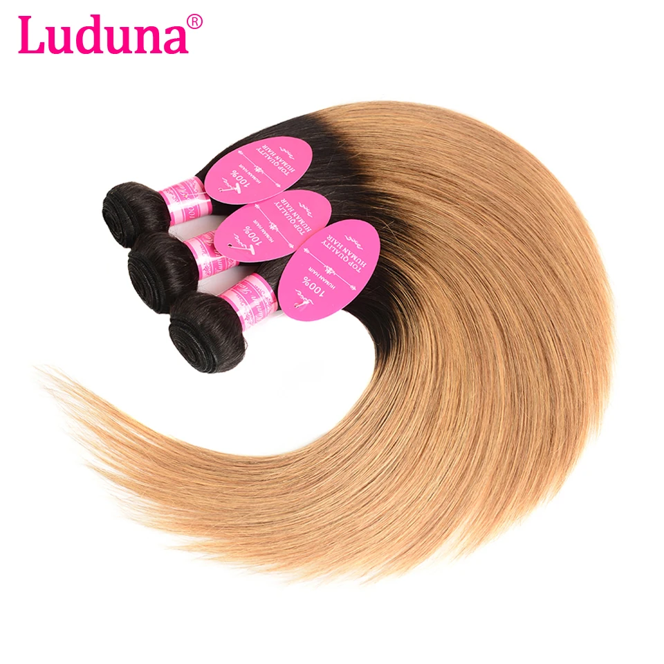 Ombre Blonde 1b/27 Straight Human Hair Bundles With Closure Brazilian Hair Weave Bundles With Closure Non Remy Hair Extensions Ombre Blonde 1b/27 Straight Human Hair Bundles With Closure Brazilian Hair Weave Bundles With Closure Non Remy Hair Extensions