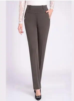 Модные повседневные женские штаны, Длинные свободные штаны с высокой талией, женские штаны, новые весенние/осенние женские брюки, 5xl, тянущиеся K3597 - Цвет: Deep khaki